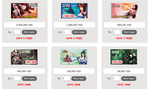 mua thẻ gate online