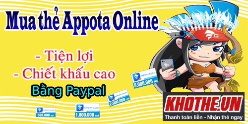 Mua thẻ Appota online bằng Payapl tại khothevn