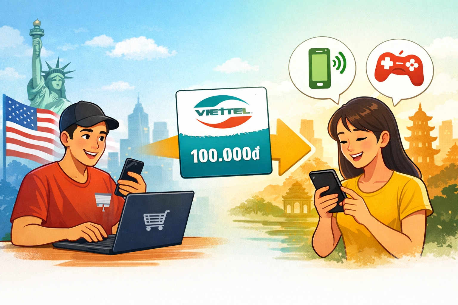 Nạp thẻ điện thoại Viettel khi đang ở Mỹ nhanh chóng tiện lợi cùng Khothe